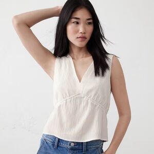 Banana Republic Cream V-Neck Blouse